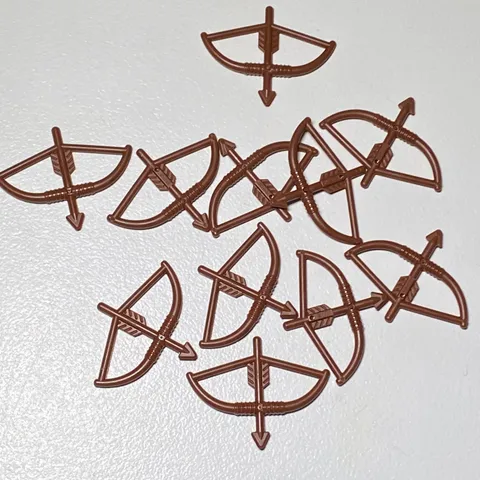 10 NEW Genuine LEGO - Reddish Brown Bow with Arrow Drawn Minifigure Weapon
