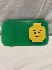 Lego City Minifigure Storage Case Green With Winking Minifig Head