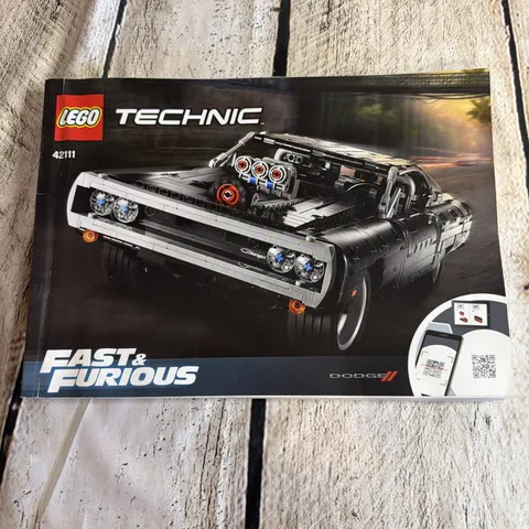 Retired LEGO Technic #42111, Fast & Furious - Dom's Dodge Charger, Manual Only