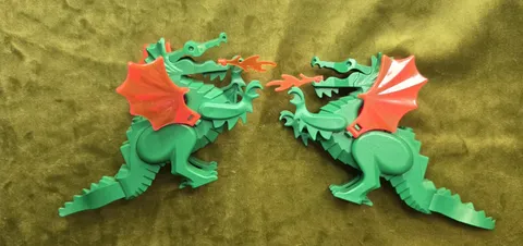 Set Of 2 Lego Green Dragons Vintage 