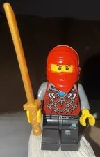 LEGO Red Ninja Custom Minifigure with Gold Sword
