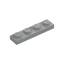 LEGO 30x Light Bluish Gray Brick, 1x4 Plate inv.647