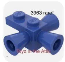 Lego 1x 3963 Blue Brick, Modified 1 x 1 with 3 Loudspeakers 6971 Space Rare