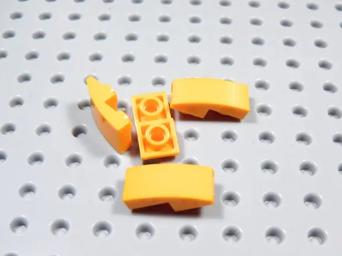 LEGO Lot of 4 Orange 2x1 Curved Inverted Slopes BO