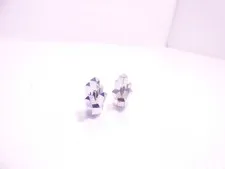2 LEGO minifigure Chrome Silver 1x1 5-point Crystal