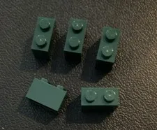 Lego Lot 4 Dark Green 1x2 Brick Part 3004 Replacement Bricks