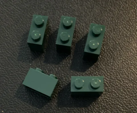 Lego Lot 4 Dark Green 1x2 Brick Part 3004 Replacement Bricks