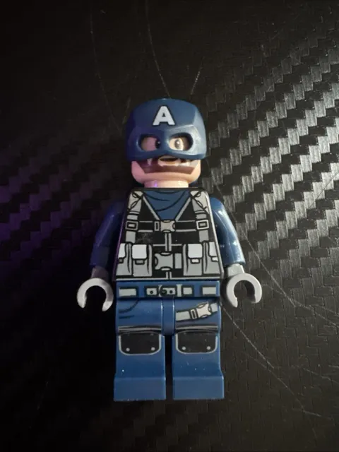 LEGO CAPTAIN AMERICA MINIFIGURE SUPER HERO AUTHENTIC AVENGERS FIGURE