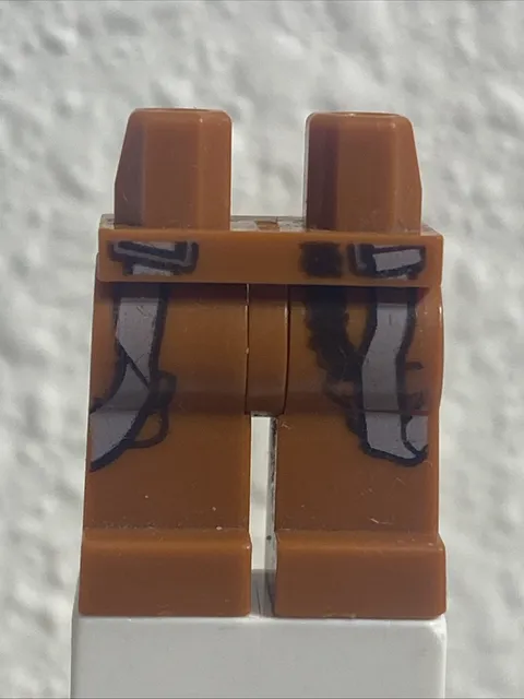 Lego New Dark Orange Minifig Pants Legs SW Pilot Flight Suit Straps Part