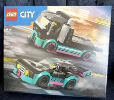 LEGO City ~ Race Car and Carrier Truck Transporter Toy ~ 328 Pieces #60406  Nice