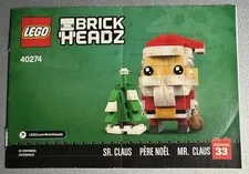 LEGO BRICK HEADZ Santa Claus & Christmas Tree # 40274 Instructions Manual ONLY