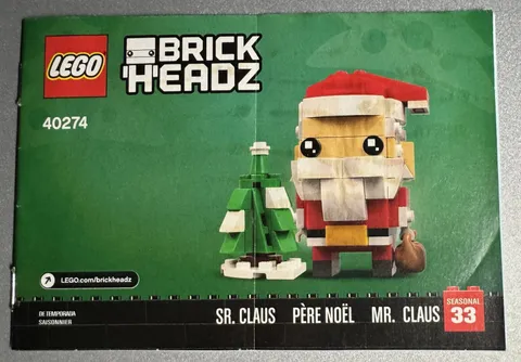LEGO BRICK HEADZ Santa Claus & Christmas Tree # 40274 Instructions Manual ONLY