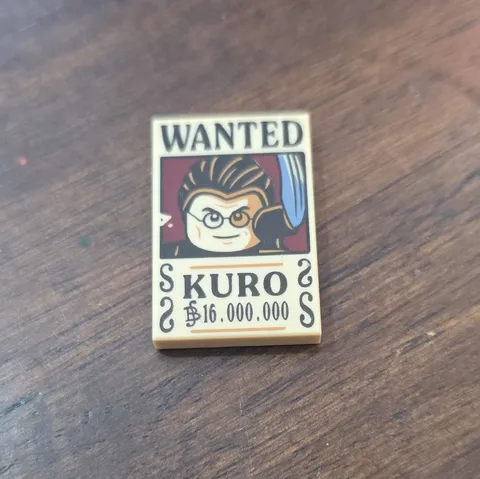 LEGO One Piece KURO Wanted Poster 75636 75637 75638 75639 NEW Printed Luffy