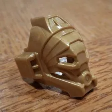 LEGO BIONICLE Gold Pohatu Mask / Helmet Piece Plastic Single Part 1 Piece