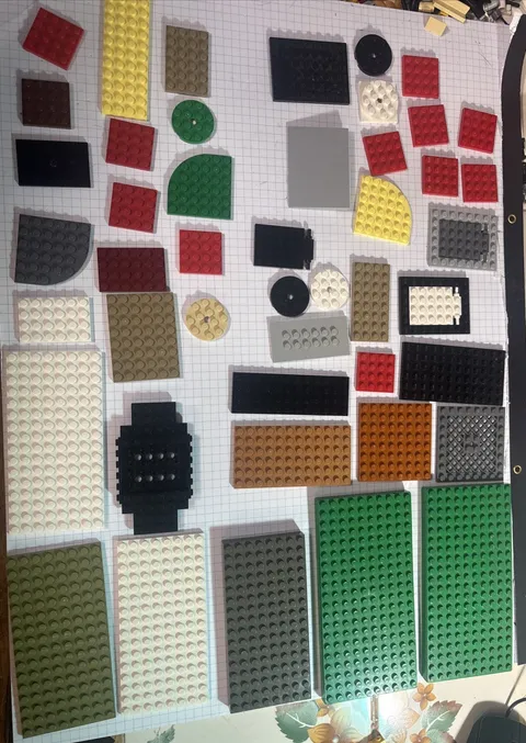 LEGO Assorted Flat Plates Lot of 45 Mixed Colors and Sizes Building Parts