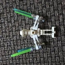 LEGO Minifigure w/ 2 Green Lightsabers - Plastic Collectible Figure
