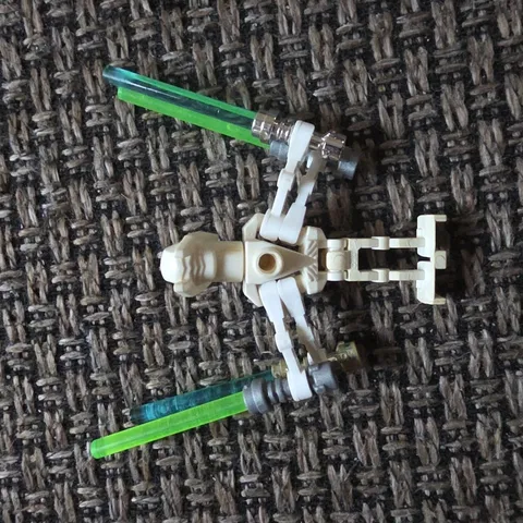 LEGO Minifigure w/ 2 Green Lightsabers - Plastic Collectible Figure