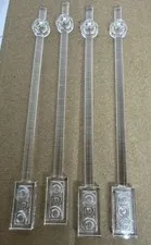 Lot Of 4 :LEGO 42445 Trans Clear Bar 12L 1 X 2 Plate End Solid Studs