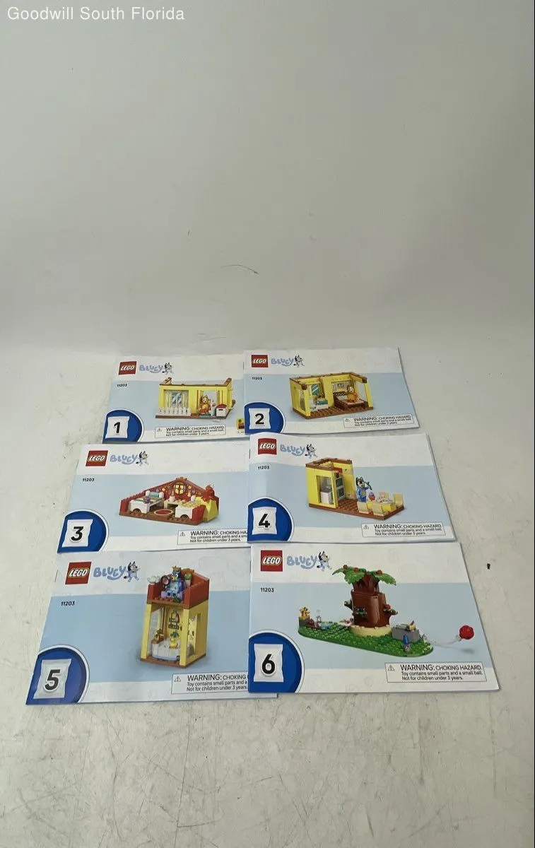 Lot Of 6 Pcs Assorted Lego Bluey Large Print Mixed Instruction Manuals Age 3+