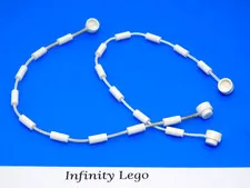 2 LEGO White String 1 x 21 with Coupling Points & End Studs 1155 63141, 2 Pieces