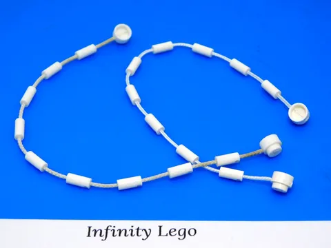 2 LEGO White String 1 x 21 with Coupling Points & End Studs 1155 63141, 2 Pieces