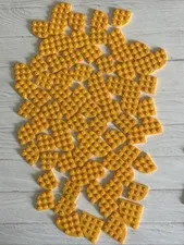 LEGO BRIGHT LIGHT ORANGE LOT 76 PCS 3X3 4X4 ROUND CORNER PLATE VARIETY