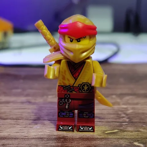 LEGO Gold Ninja Minifigure Plastic Figure w/ Red Headband and Sword