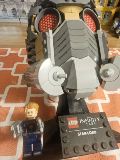 LEGO Marvel Super Heroes Star-Lord's Helmet 76251 w Minifig ADDED to Display
