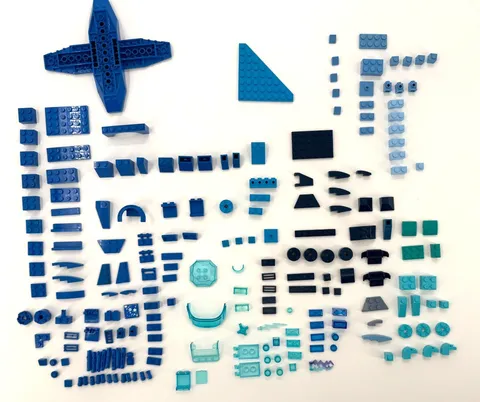 LEGO Blue Bricks Replacement Various Parts 175 + Pieces Azure Turquoise Bright