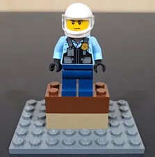 LEGO City Police Officer Minifigure w/ White Helmet & Clear Visor