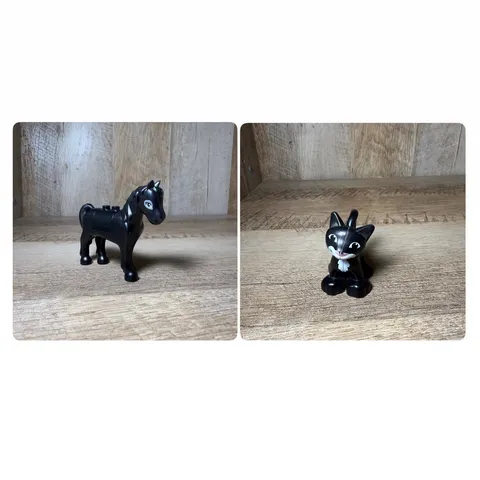 ⭐️ LEGO BLACK HORSE From FRIENDS SET + LEGO DUPLO CAT PINK NOSE
