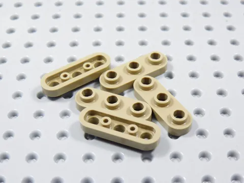 LEGO Lot of 5 Dark Tan 1x3 Rounded Corner Plates w/ Open Studs BR