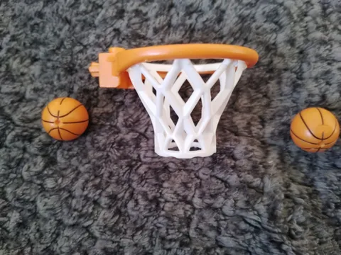 2 LEGO Basketballs and 1 Net - Mini Figure Accessories 