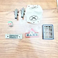 Rare Lego Sheriff And Pirate Accessories Jail Door And More Cannons