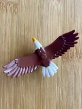 LEGO Eagle with Yellow Beak White Head Tail Reddish Brown Rare 37543pb01 - 1N