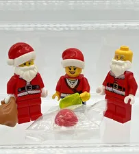 Lego Santa Clause w/ Bag Holiday Christmas Xmas Minifigure lot of 3