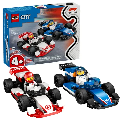 LEGO City F1 Williams Racing & Haas Race Car Toys - Multicolor