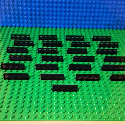 LEGO 1x4x1 Lattice Fence. In Black. Lot Of 25. Great Condition 
