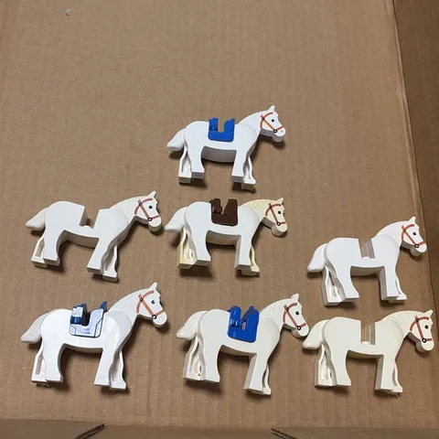 Lego White Horse Minifigure Lot Of 7 *Some Have Been Glued