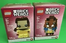 LEGO BrickHeadz - 41595 Belle  + Beast 41596 Lot Pair Disney New Sealed