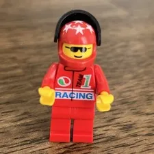 LEGO SLICK RACER RED OCTAND MINI FIGURE WITH VISOR STAR HELMET -EXCELLENT