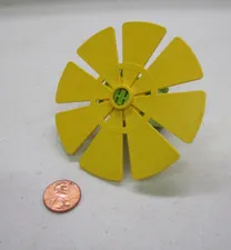 Vtg Lego Duplo Yellow Windmill Propeller & Lime Green Holder 8 Blade Fan Farm