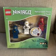 Lego Ninjago Masters of Spinjitzu Retractable Pens 3 Pack New In Box RARE! NR