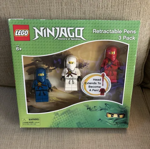 Lego Ninjago Masters of Spinjitzu Retractable Pens 3 Pack New In Box RARE! NR