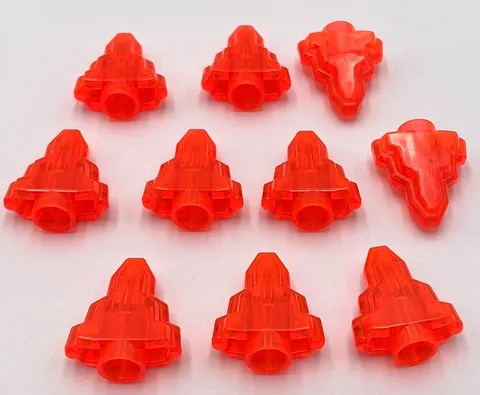 Lego 10 New Trans-Neon Orange Rocks 1 x 2 Crystal Stepped Parts