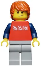 LEGO: Red Shirt with 3 Silver Logos (cty0312)
