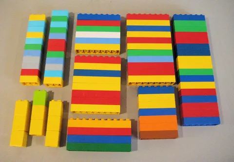 Lego Duplo Lot 85 Blocks Assorted Colors 2X2X2 2X3 2X6 2X8 2X10 Parts & Pieces