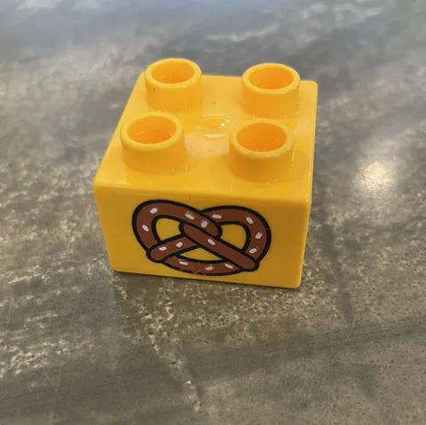 Rare Lego Duplo Baked Pretzel Food Printed Block Specialty Piece 1pc
