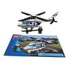 LEGO City #7741 Police Helicopter 100% Complete w/ Instruction & Minifigures