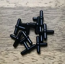 LEGO Black Pneumatic T Piece, (T Bar, Ball in Center). QTY 10. Part No. 4697b